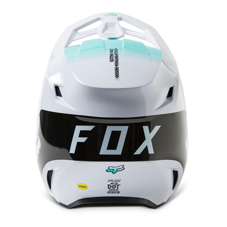 Kask cross FOX V1 TOXSYK WHITE biały niebieski