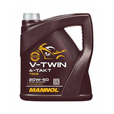 Olej 4T MANNOL 4T V-TWIN 20W50 4L brązowy żółty
