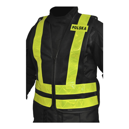 Kamizelka odblaskowa OZONE POLSKA BLACK/FLUO YELLOW czarny żółty fluo