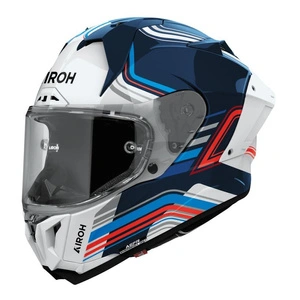 Kask integralny AIROH GP800 HURRICANE GLOSS biały niebieski czerwony