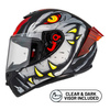 Kask integralny NZI TRENDY 3 RAPTOR BLACK GREY RED MATT czarny szary czerwony