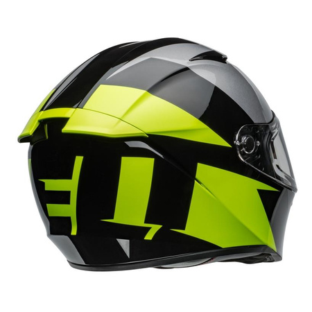 Kask integralny BELL LITHIUM ECE6 SHEAR METALLIC GREY RETINA czarny szary żółty fluo