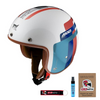 Kask otwarty AXXIS HORNET OLD STYLE GLOSS PEARL BLUE biały czerwony niebieski