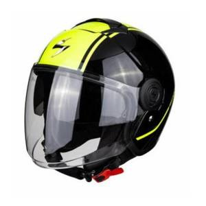 Kask otwarty SCORPION EXO-CITY AVENUE FLUO YELLOW czarny żółty fluo