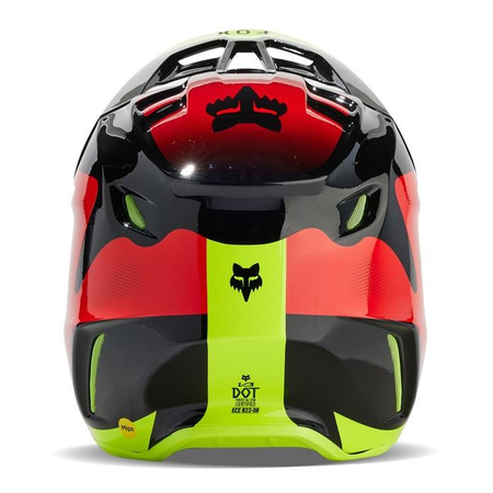 Kask cross FOX V3 REVISE RED/YELLOW żółty fluo czerwony czarny
