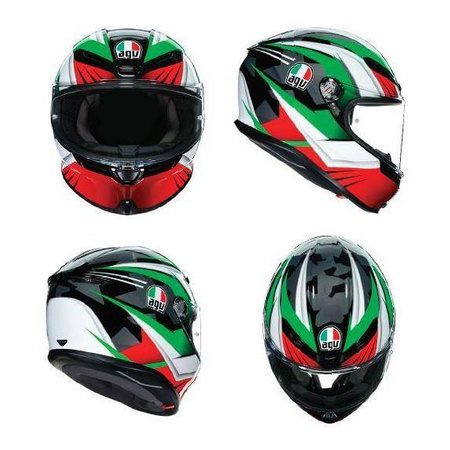 Kask integralny AGV K6 EXCITE CAMO/ITALY czerwony zielony biały czarny