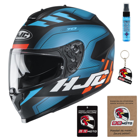 Kask integralny HJC C70 KORO BLUE/BLACK/ORANGE niebieski czarny pomarańczowy biały