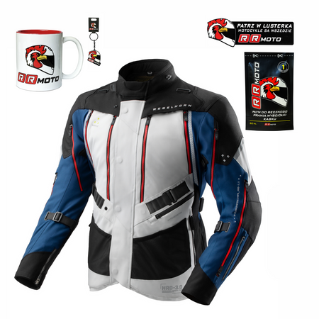 Kurtka tekstylna REBELHORN HARDY 3.0 BLUE/GREY/RED niebieski szary czerwony