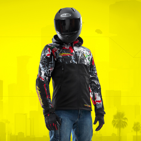 Kurtka tekstylna REBELHORN SLASH CYBERPUNK EDGERUNNERS 2 czarny biały szary czerwony fluo żółty fluo zielony