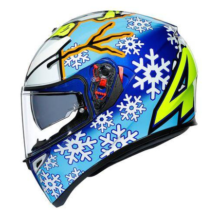 Kask integralny AGV K3 SV ROSSI WINTER TEST 2016 niebieski granatowy biały żółty fluo