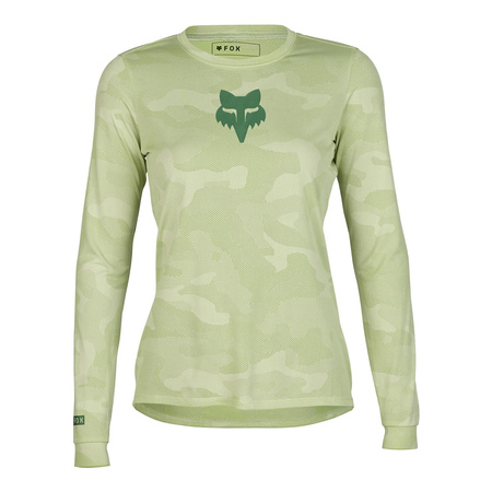 Koszulka rowerowa damska FOX LADY RANGER Z DŁUGIM RĘKAWEM TRU DRI CACTUS zielony