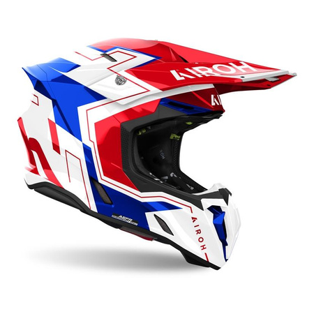Kask cross AIROH TWIST 3 DIZZY BLUE/RED GLOSS czerwony niebieski biały