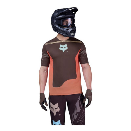 Koszulka rowerowa FOX FLEXAIR ELEVATED COCOA brązowy pomarańczowy