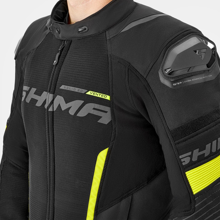Kurtka tekstylna SHIMA SOLID 2.0 VENTED FLUO czarny żółty fluo