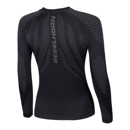 Koszulka termoaktywna damska REBELHORN ACTIVE II LADY BLACK/GREY czarny szary