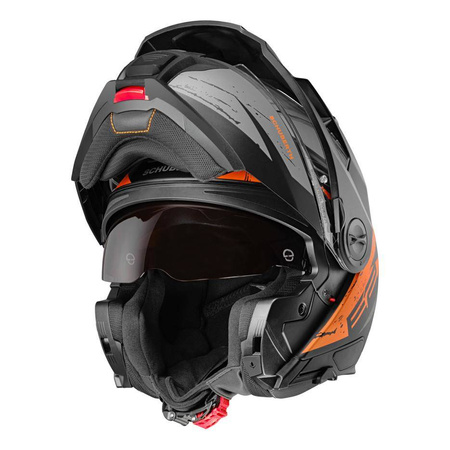 Kask szczękowy SCHUBERTH E2 ECE EXPLORER ORANGE szary pomarańczowy czarny