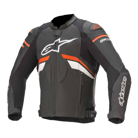 Kurtka skórzana ALPINESTARS GP PLUS R V3 BLACK/FLUO RED/WHITE czarny biały czerwony fluo