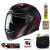 Kask integralny HJC F70 CARBON ESTON BLACK/RED czarny czerwony szary