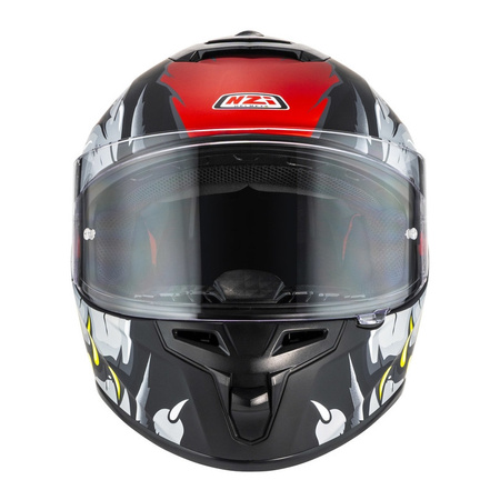 Kask integralny NZI TRENDY 3 RAPTOR BLACK GREY RED MATT czarny szary czerwony