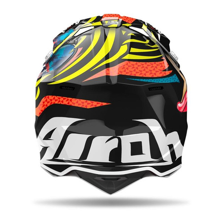 Kask cross AIROH WRAAAP LOLLIPOP GLOSS czarny niebieski żółty fluo