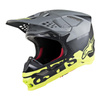 Kask cross ALPINESTARS SUPERTECH S-M8 RADIUM BLACK/GREY/FLUO YELLOW czarny szary żółty fluo