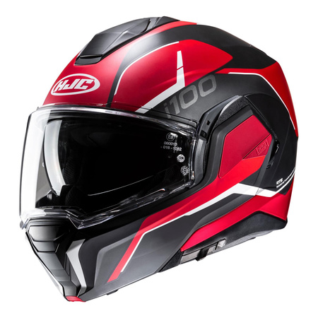 Kask szczękowy HJC I100 LORIX BLACK/RED czarny czerwony biały