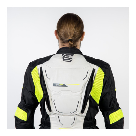 Kurtka tekstylna OZONE SAHARA BLACK/GREY/FLUO YELLOW czarny szary żółty fluo