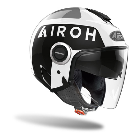 Kask otwarty AIROH HELIOS UP WHITE GLOSS czarny biały szary