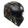 Kask integralny AGV K5 S TORNADO BLACK/YELLOW FLUO czarny żółty fluo szary