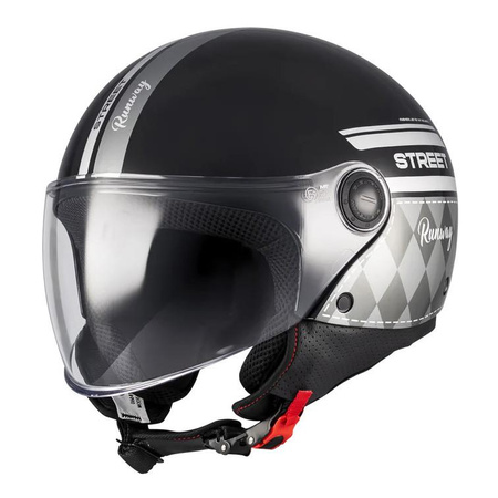 Kask otwarty MT STREET S RUNAWAY BLACK/SILVER czarny srebrny