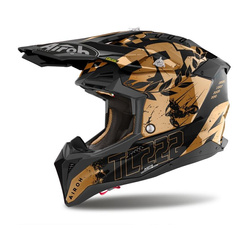 Kask cross AIROH AVIATOR 3 LEGEND CHROME GLOSS czarny złoty