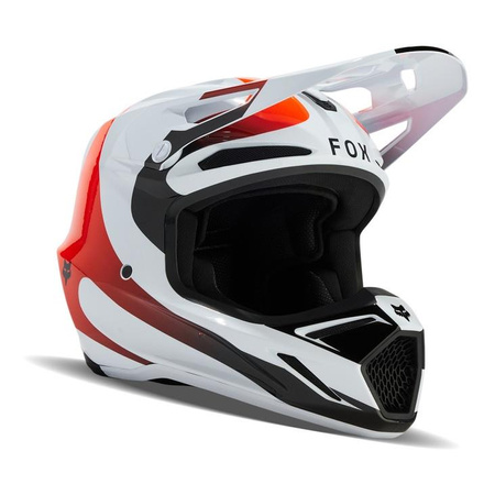 Kask cross FOX V3 MAGNETIC WHITE biały czerwony