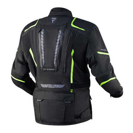 Kurtka tekstylna REBELHORN HIKER III BLACK/FLO YELLOW czarny żółty fluo