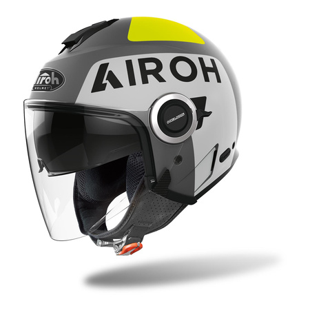 Kask otwarty AIROH HELIOS UP GREY MATT szary żółty czarny