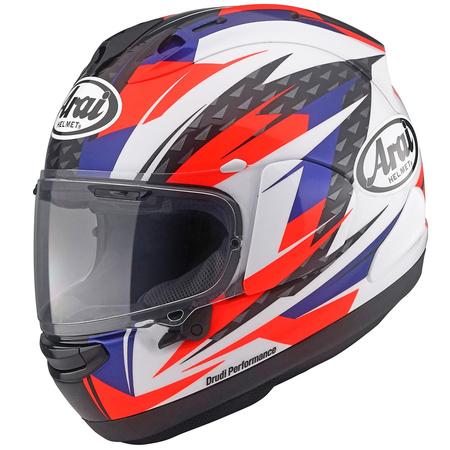 Kask integralny ARAI RX-7 V EVO RUSH RED biały czarny czerwony fluo niebieski