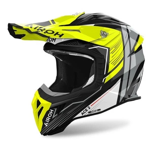 Kask cross AIROH AVIATOR ACE 2 ENGINE YELLOW GLOSS żółty fluo szary biały czarny