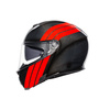 Kask szczękowy AGV SPORTMODULAR STRIPES CARBON/RED czarny czerwony