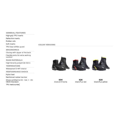 Buty krótkie DAINESE DINAMICA D-WP BLACK/RED FLUO czarny czerwony fluo