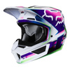 Kask cross dziecięcy FOX JUNIOR V1 GAMA MULTI fioletowy biały różowy niebieski zielony czarny
