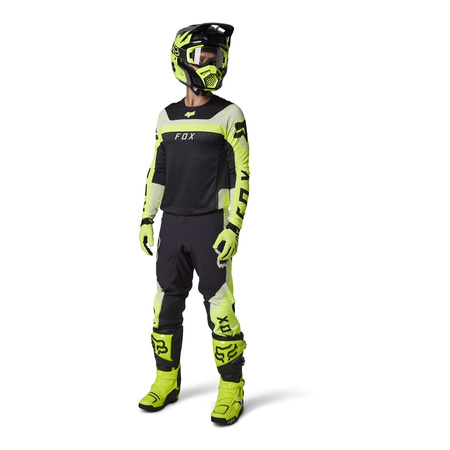 Spodnie cross FOX FLEXAIR EFEKT FLUO YELLOW czarny żółty fluo