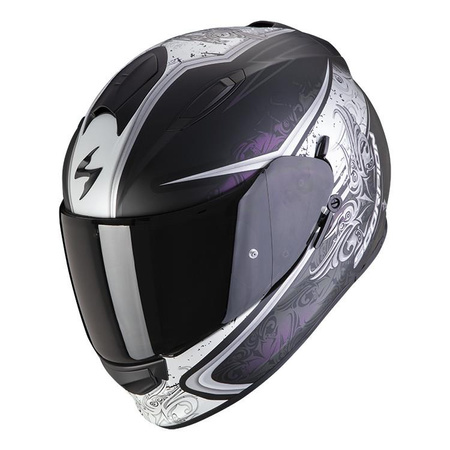 Kask integralny SCORPION EXO 491 RUN MATT BLACK/CHAMELEON czarny fioletowy biały
