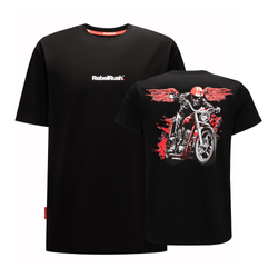 Koszulka z motorem T-shirt REBELRUSH MOTO CRUISER BLACK czarny