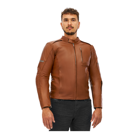 Kurtka skórzana SHIMA HUNTER+ 2.0 LIGHT BROWN brązowy