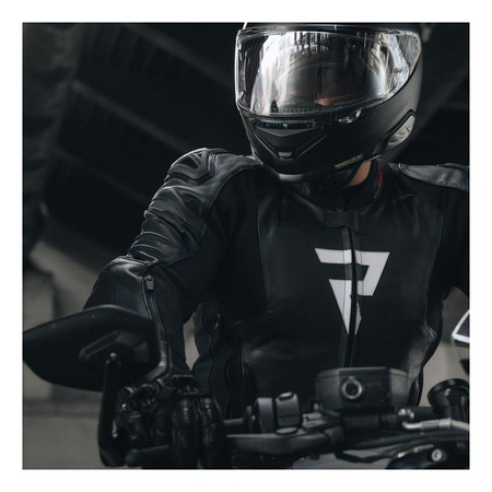 Kurtka skórzana REBELHORN VELOCE BLACK/WHITE czarny biały