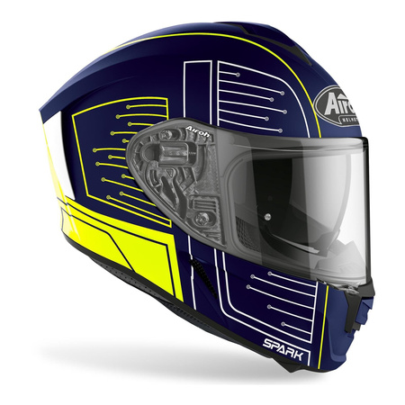 Kask integralny Airoh SPARK CYRCUIT BLUE GLOSS niebieski żółty fluo