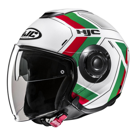 Kask otwarty HJC I40N VELU WHITE/GREEN biały zielony