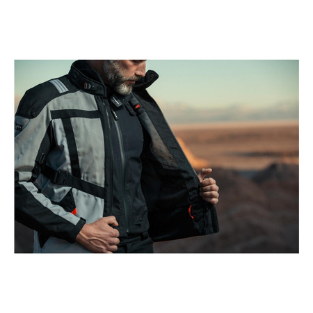 Kurtka tekstylna SPIDI NETRUNNER BLACK/GREY czarny szary czerwony
