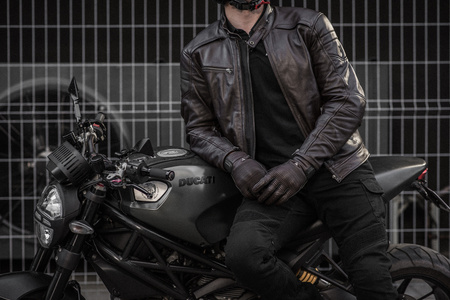 Kurtka skórzana SHIMA BLAKE BROWN brązowy