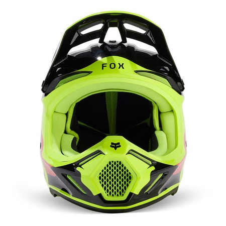 Kask cross FOX V3 REVISE RED/YELLOW żółty fluo czerwony czarny