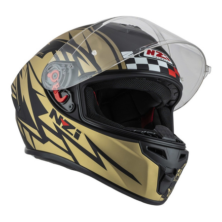Kask integralny NZI TRENDY FLAG BLACK GOLD MATT czarny złoty